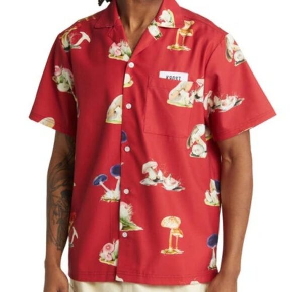 Krost Other - MAGIC MUSHROOM SHORT SLEEVE SHIRT BY KROST - MEN'S SIZE MEDIUM - NWOT